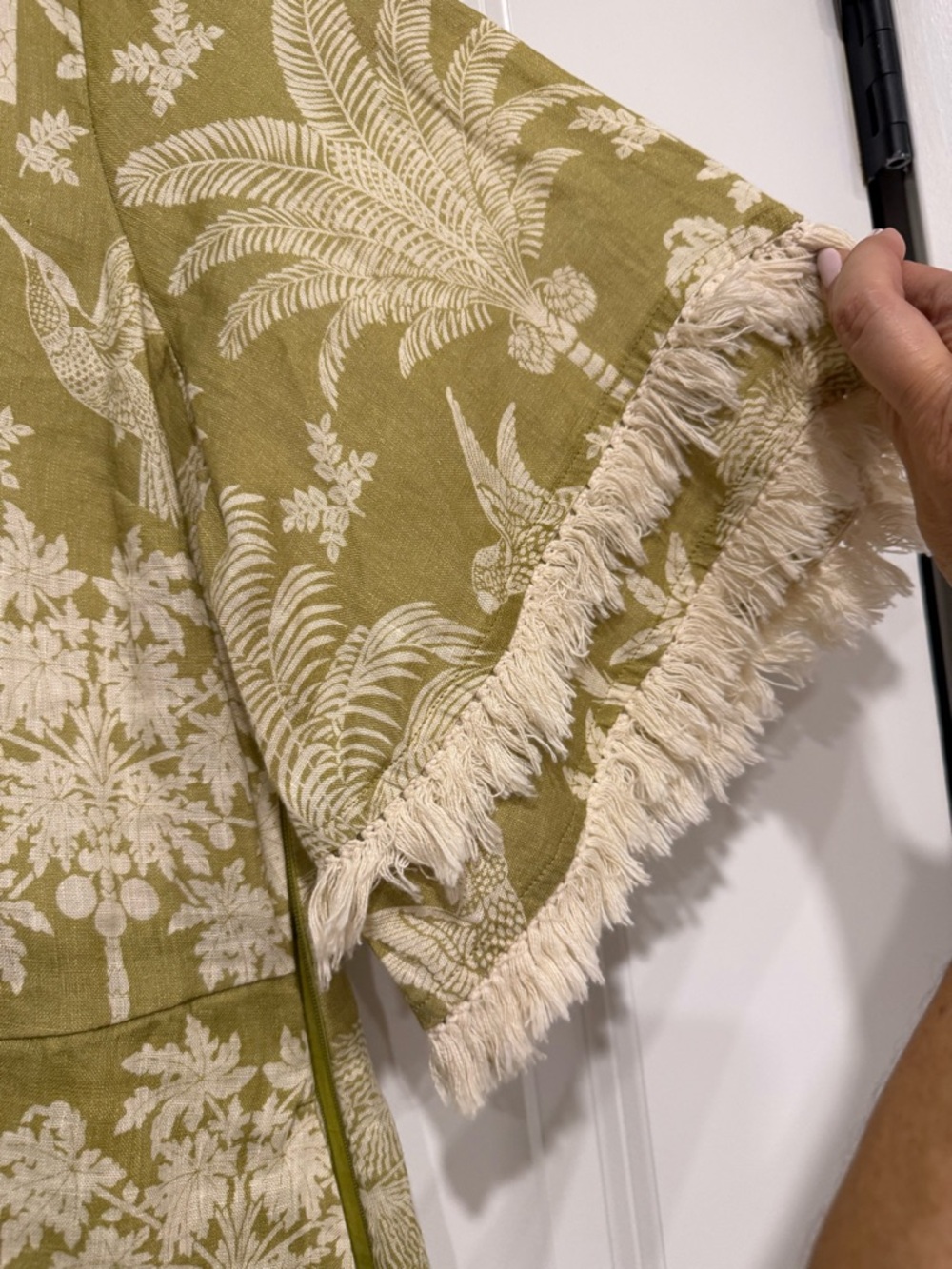 Spartina 449 Olive-Green Tropical Fringe dress. NEVER WORN - Picture 3 of 6
